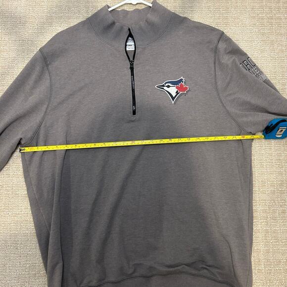 Forty Seven Toronto Blue Jays Men's 1/4 Zip Pullover Sweatshirt Size XXL Gray - Picture 11 of 11